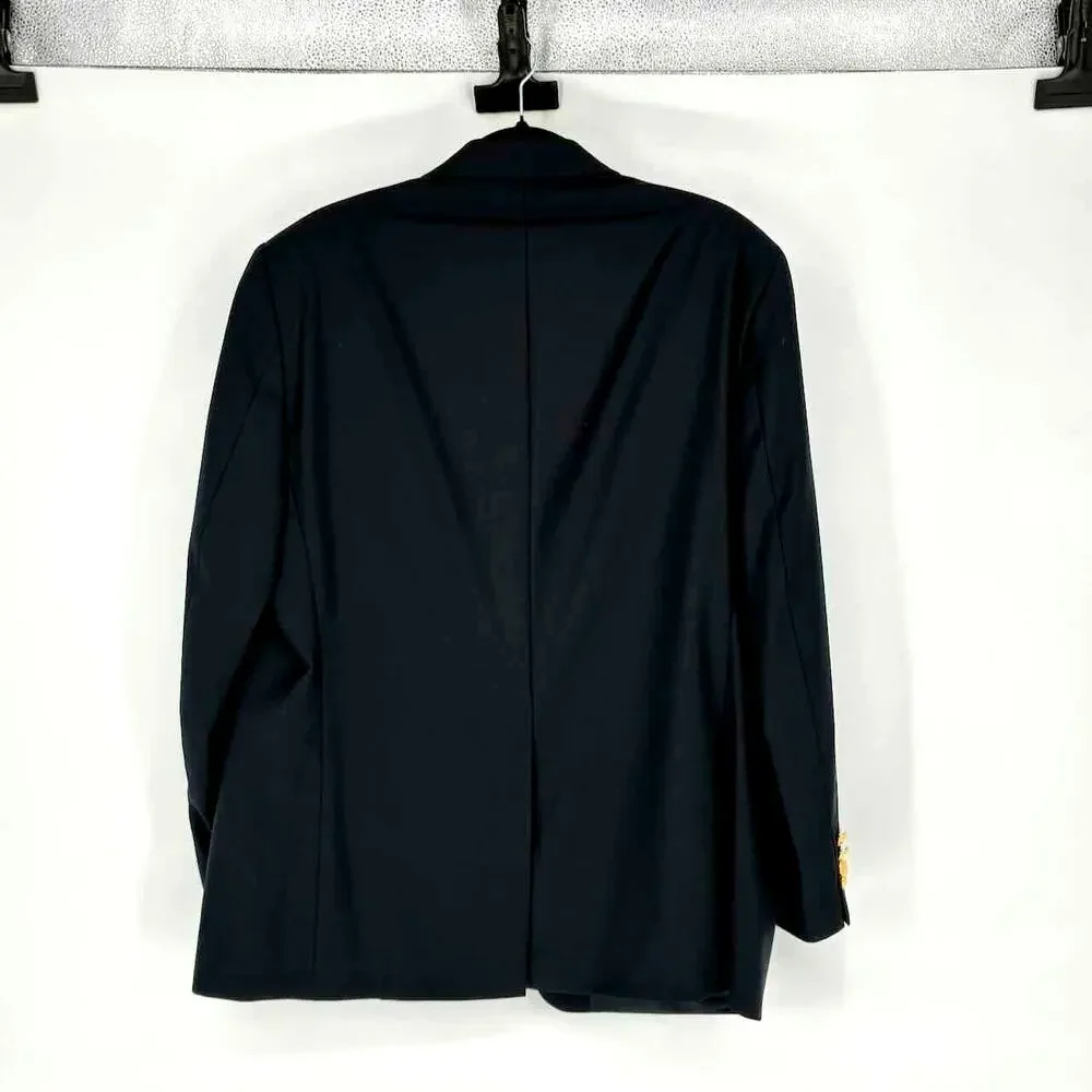Vtg Men's Ralph Lauren Navy Wool 2-Button Preppy Blazer - 42S - Made in Canada